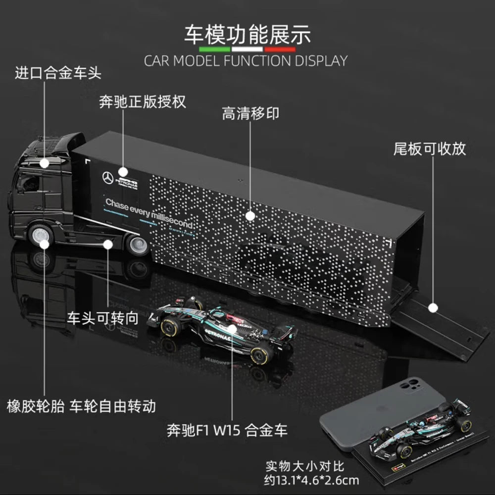 Bburago Diecast Premium 1 To 43 Mercedes F1 Hauler Set - ToylandEU