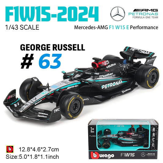 Bburago Mercedes F1 Diecast Alloy Model W15 2024 Collectible - ToylandEU