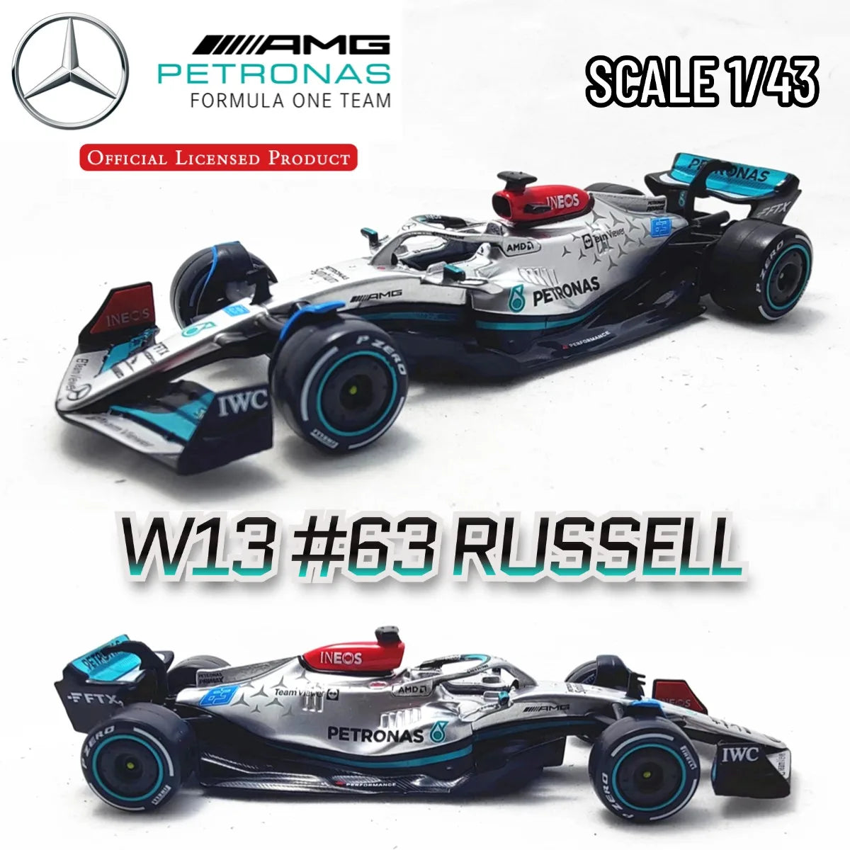 Bburago Mercedes F1 Diecast Model Collectible One Forty Three Scale - ToylandEU
