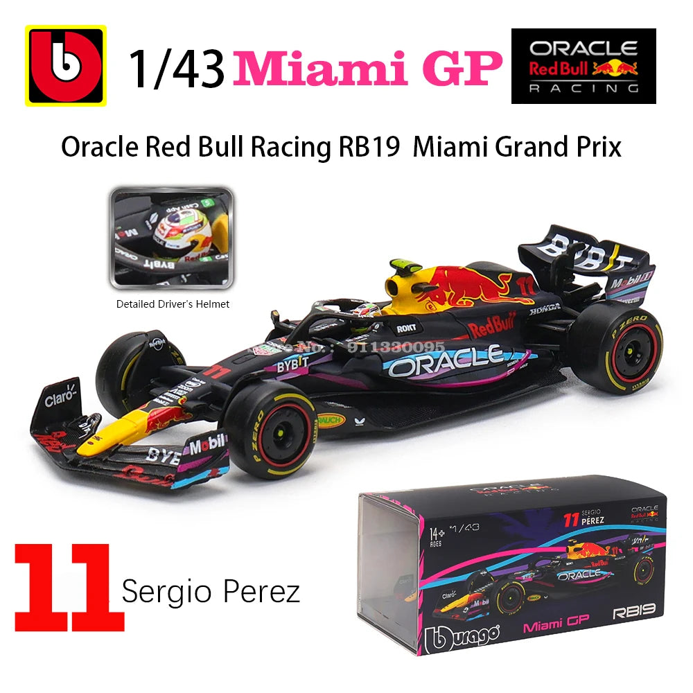 Bburago Premium Diecast RB19 Red Bull Racing Miami Model - ToylandEU