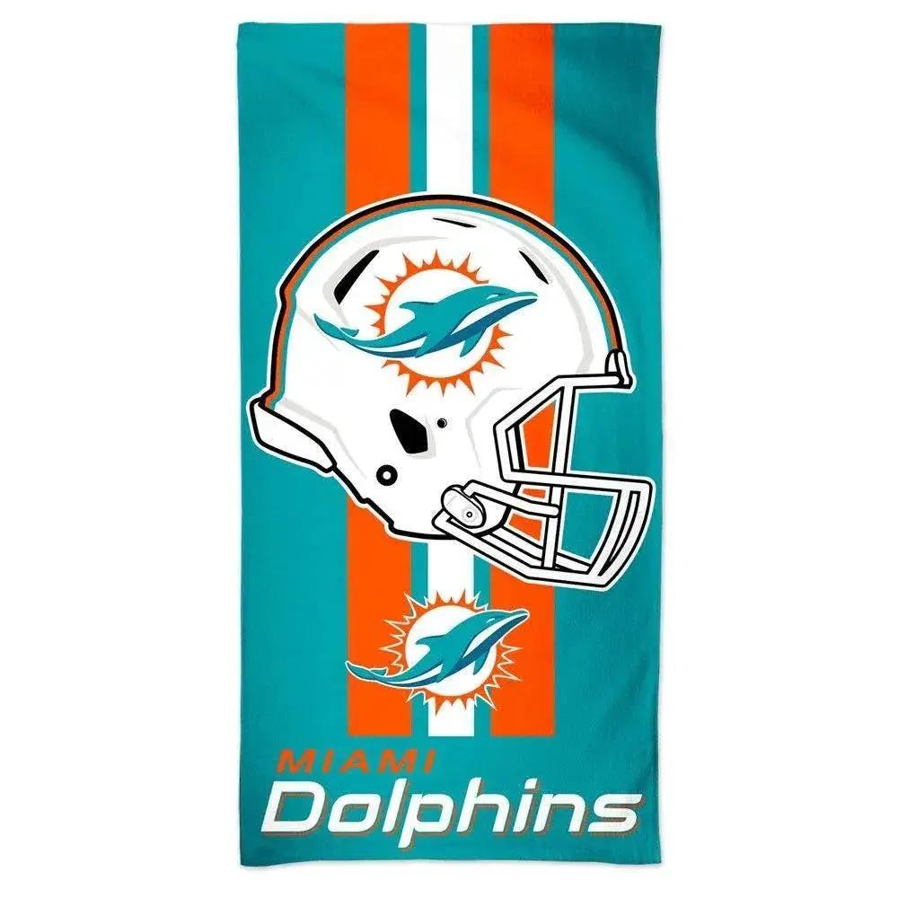  Miami Dolphins Beach Towel 30x60 Cotton Velour Front -  ToylandEU™