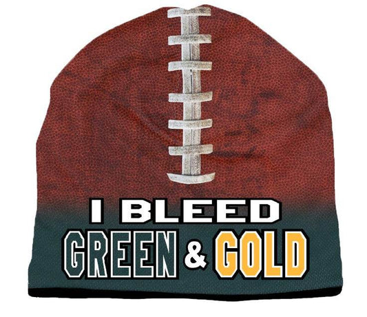Beanie I Bleed Style Sublimated Football Forest Green Gold - ToylandEU