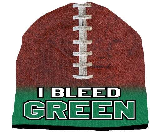 Beanie I Bleed Style Sublimated Football Kelly Green Design - ToylandEU