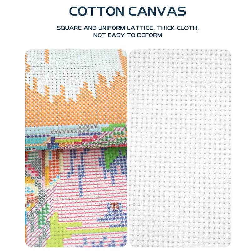 Bear Family Cartoon Cross Stitch DIY Embroidery Kit with Aida Fabric and Sewing Accessories - ToylandEU