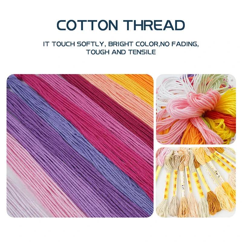 Bear Family Cartoon Cross Stitch DIY Embroidery Kit with Aida Fabric and Sewing Accessories - ToylandEU