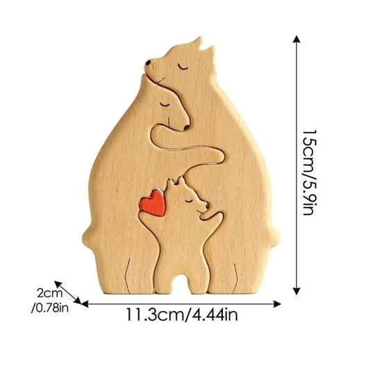  Bear Family Wooden Puzzle Art Handcrafted Home Decor -  ToylandEU™