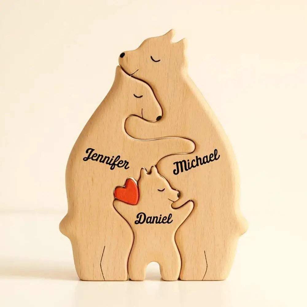 Bear Family Wooden Puzzle Art For Home Decor And Gift - ToylandEU