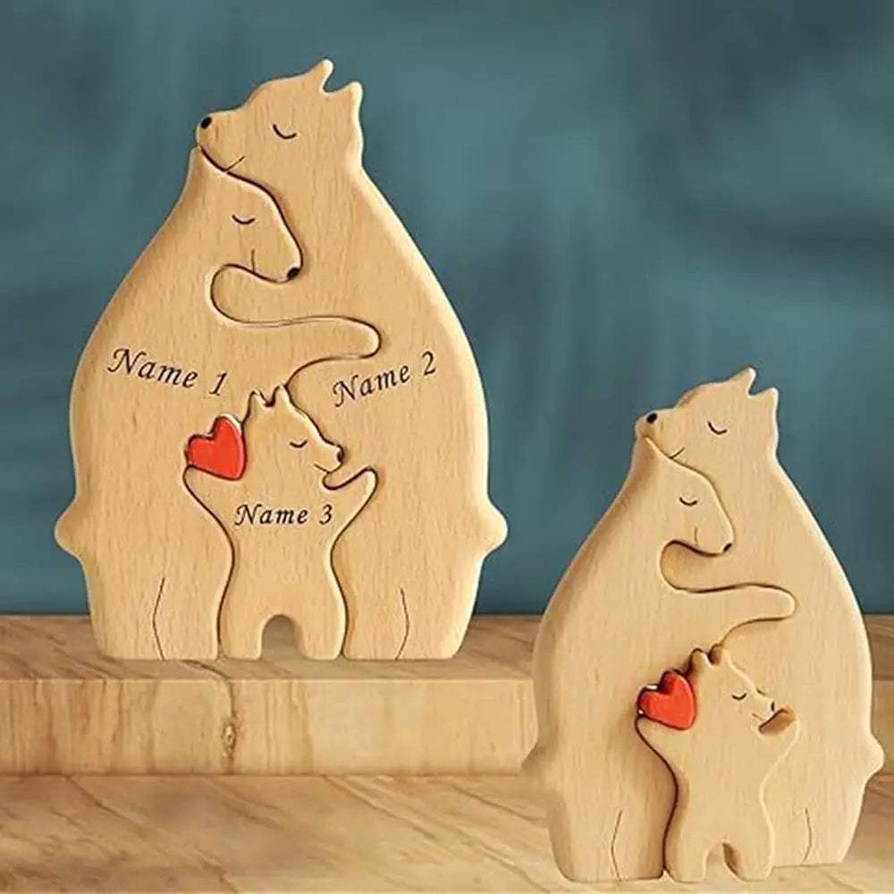 Bear Family Wooden Puzzle Art For Home Decor And Gift - ToylandEU