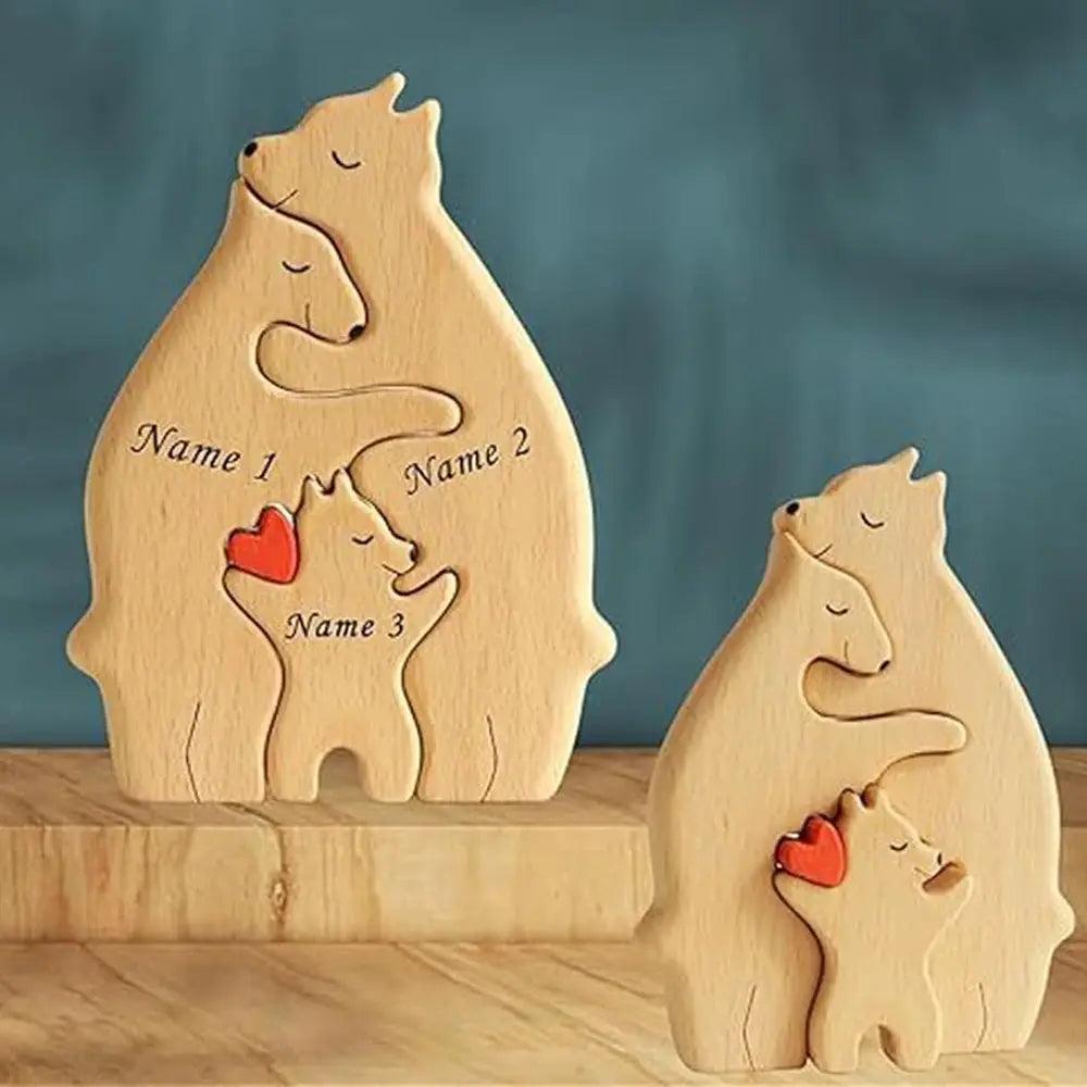 Bear Family Wooden Puzzle Art Handcrafted Home Decor -  ToylandEU™