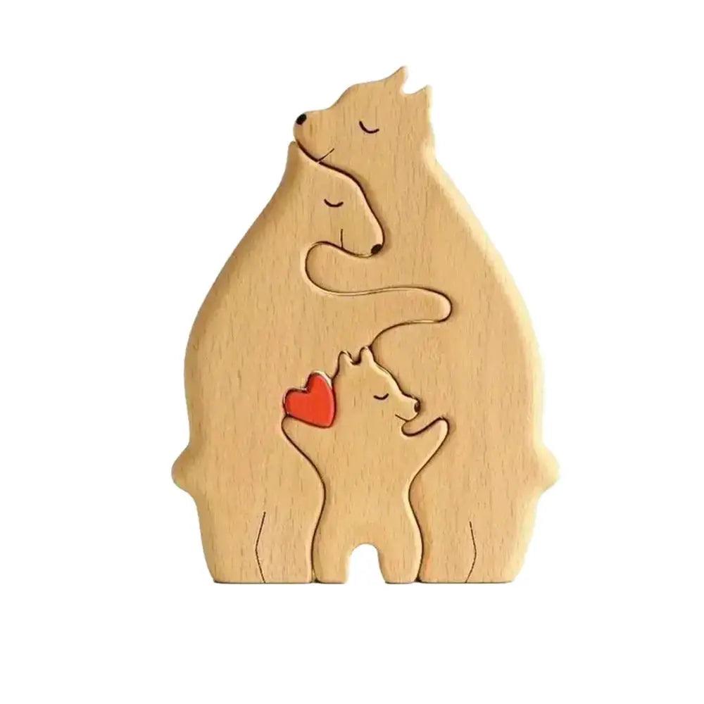  Bear Family Wooden Puzzle Art Handcrafted Home Decor -  ToylandEU™