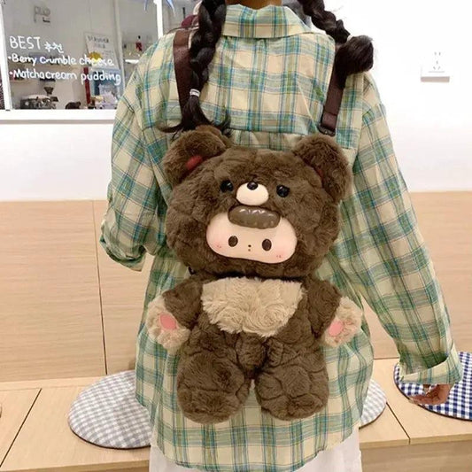  Bear Plush Backpack Crossbody Bag For Women Easy Care -  ToylandEU™