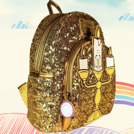 Beauty And The Beast Belle Cosplay Sequin Gold Mini Backpack - ToylandEU