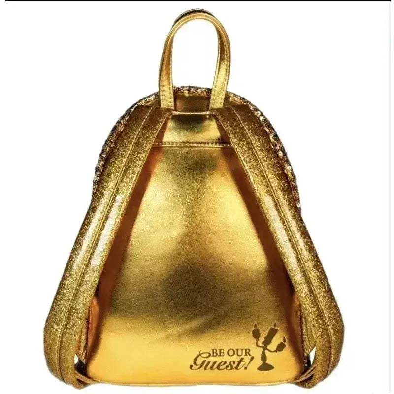 Beauty And The Beast Belle Cosplay Sequin Gold Mini Backpack - ToylandEU