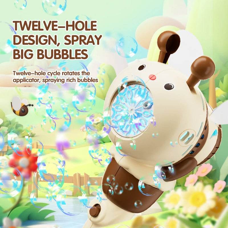12 Holes Automatic Handheld Light Up Bubble Blowing Machine - ToylandEU