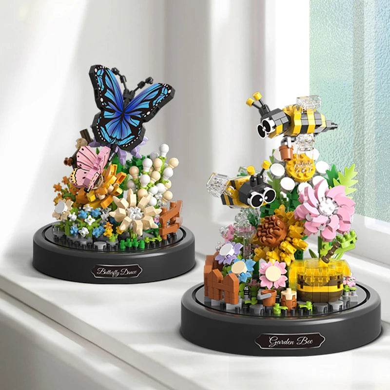 Bee Butterfly Flower Bonsai Building Blocks Insect Plant Toy - ToylandEU