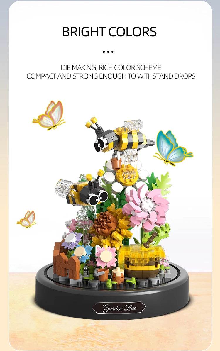 Bee Butterfly Flower Bonsai Building Blocks Insect Plant Toy - ToylandEU