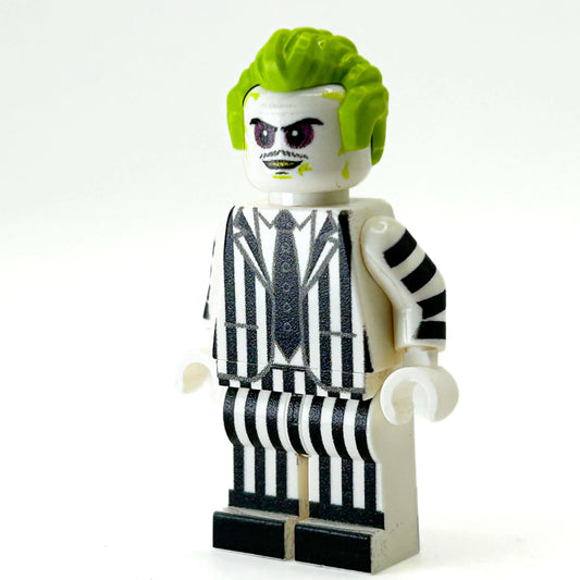 Beetlejuice Figure With Custom Hair Accessory, Authentic LEGO Parts, Printed By B3 Customs - ToylandEU