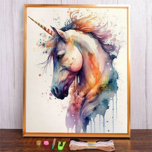 Beginner-Friendly Cartoon Unicorn Cross-Stitch Embroidery Kit with Full Pattern Design for DIY Projects - ToylandEU