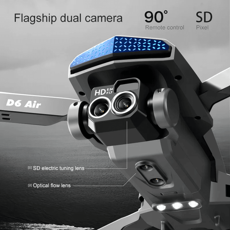 Beginner-Friendly D6 Foldable Drone with 480P Camera & Obstacle Avoidance - ToylandEU