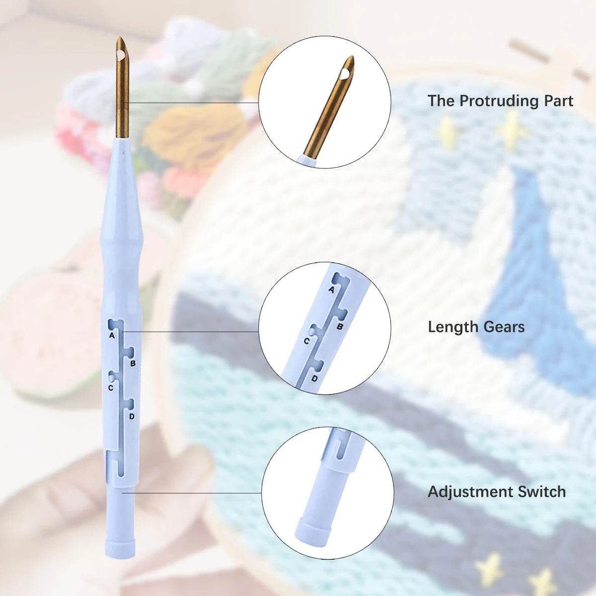 Beginner-Friendly Punch Needle Embroidery Kit - Lighthouse DIY Craft Set for Artistic Yarn Painting - ToylandEU