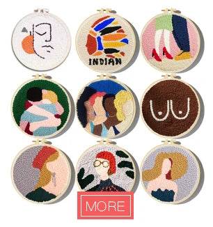 Beginner-Friendly Punch Needle Embroidery Kit - Mountain Scenery with Yarn for DIY Home Decor - ToylandEU