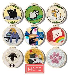 Beginner-Friendly Punch Needle Embroidery Kit - Mountain Scenery with Yarn for DIY Home Decor - ToylandEU