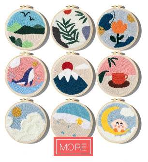Beginner-Friendly Punch Needle Embroidery Kit - Mountain Scenery with Yarn for DIY Home Decor - ToylandEU