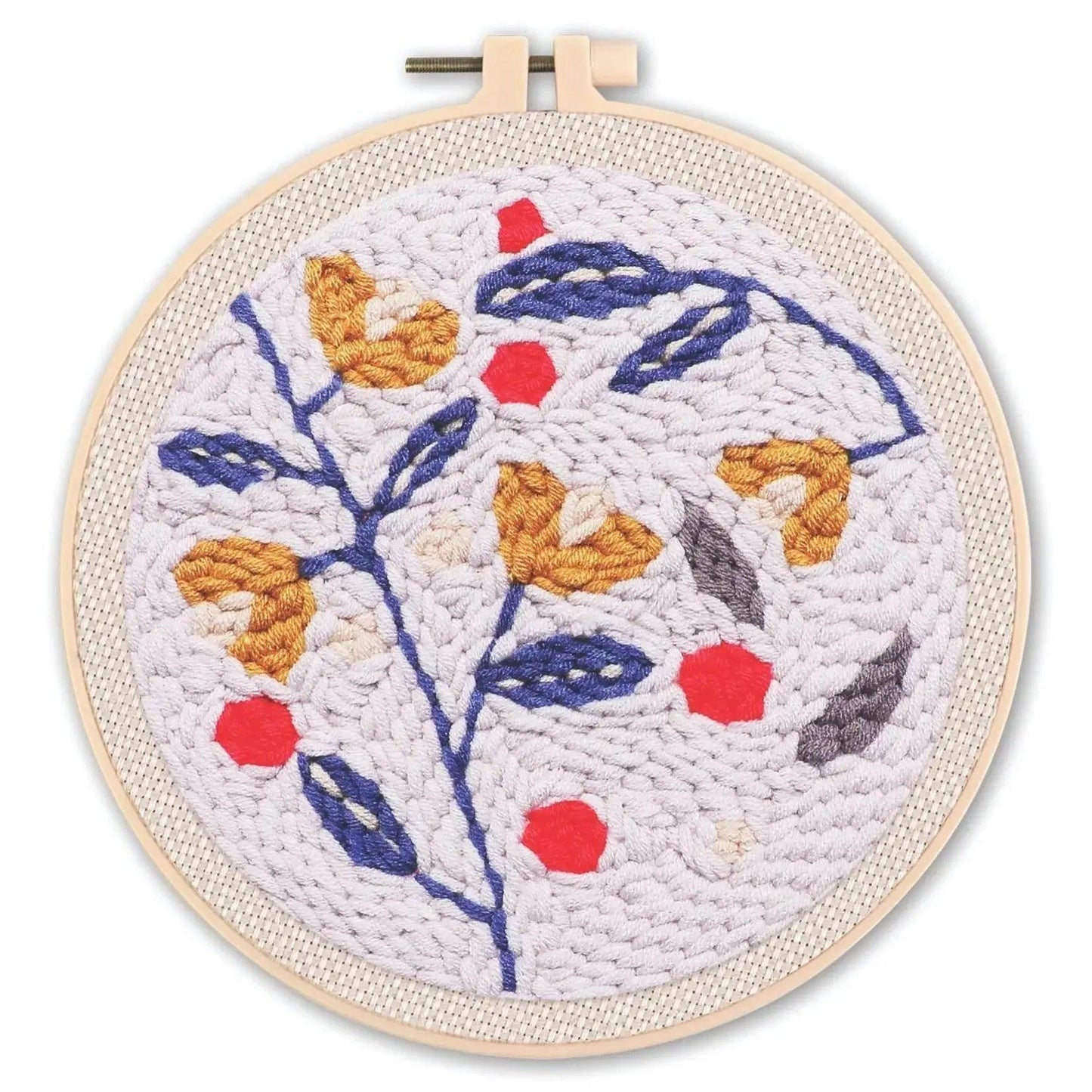  Beginner-Friendly Punch Needle Embroidery Kit with Adjustable Tool, Yarn, and 20x20cm Fabric Hoop for DIY Projects and Gifts -  ToylandEU™