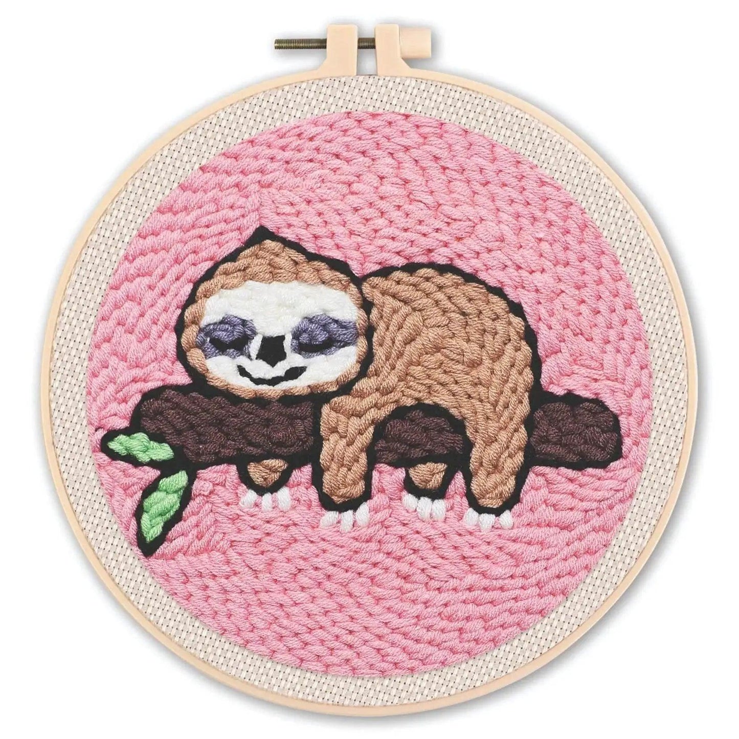  Beginner-Friendly Punch Needle Embroidery Kit with Adjustable Tool, Yarn, and 20x20cm Fabric Hoop for DIY Projects and Gifts -  ToylandEU™