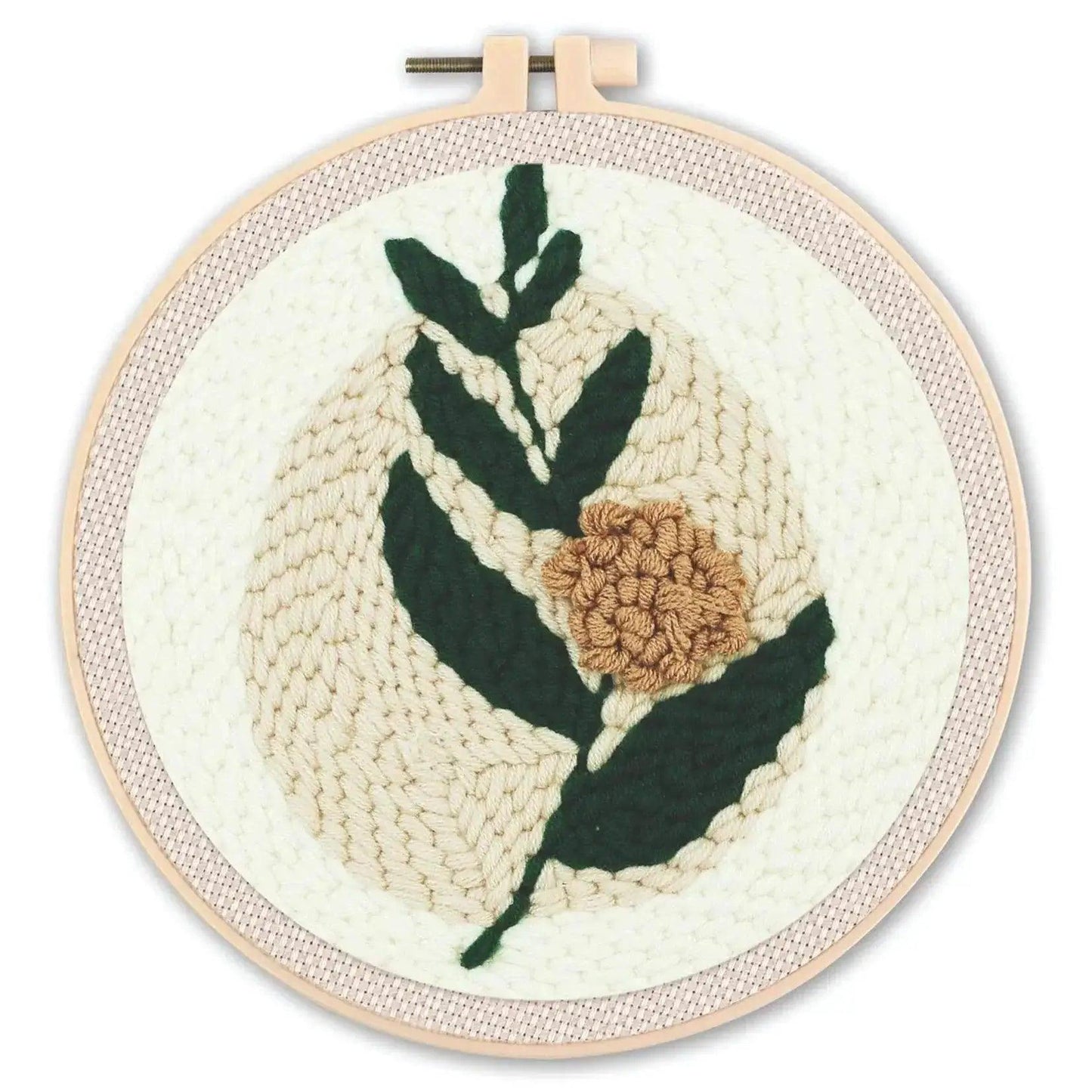  Beginner-Friendly Punch Needle Embroidery Kit with Adjustable Tool, Yarn, and 20x20cm Fabric Hoop for DIY Projects and Gifts -  ToylandEU™