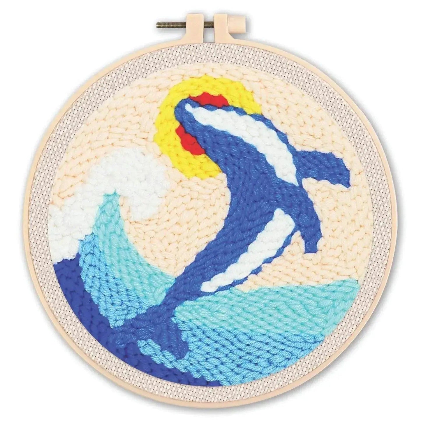  Beginner-Friendly Punch Needle Embroidery Kit with Adjustable Tool, Yarn, and 20x20cm Fabric Hoop for DIY Projects and Gifts -  ToylandEU™