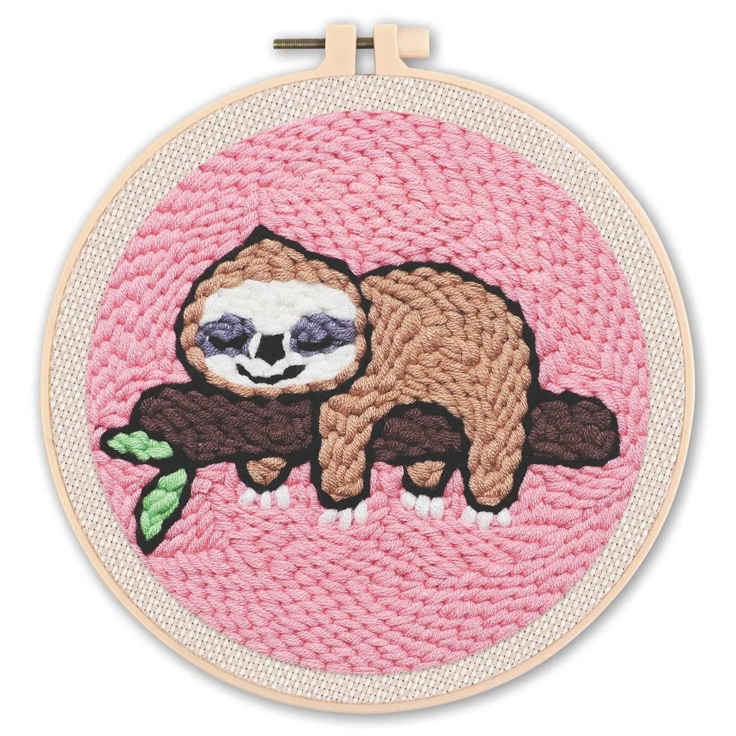 Beginner-Friendly Punch Needle Embroidery Kit with Adjustable Tool, Yarn, and 20x20cm Fabric Hoop for DIY Projects and Gifts - ToylandEU