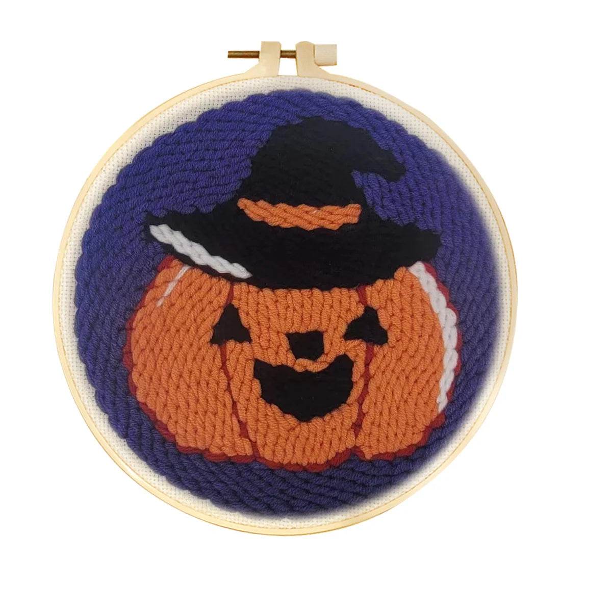 Beginner-Friendly Punch Needle Embroidery Kit with Adjustable Tool, Yarn, and 20x20cm Fabric Hoop for DIY Projects and Gifts - ToylandEU