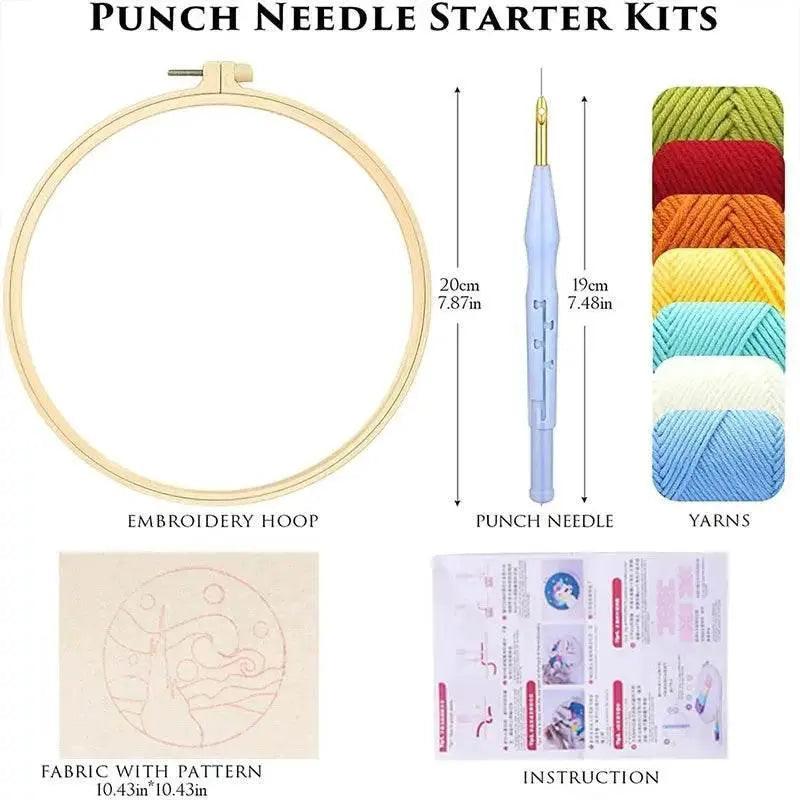  Beginner-Friendly Punch Needle Embroidery Kit with Landscape Patterns - Perfect for Adults and Kids, Ideal Gift for Home Decor -  ToylandEU™
