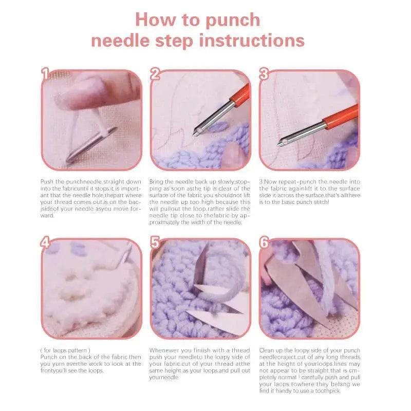 Beginner-Friendly Punch Needle Embroidery Kit with Landscape Patterns - Perfect for Adults and Kids, Ideal Gift for Home Decor -  ToylandEU™