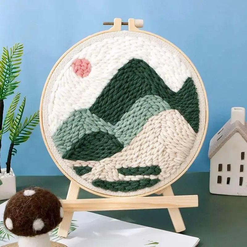  Beginner-Friendly Punch Needle Embroidery Kit with Landscape Patterns - Perfect for Adults and Kids, Ideal Gift for Home Decor -  ToylandEU™
