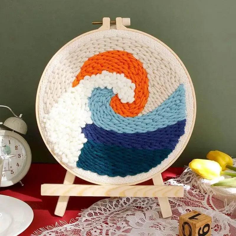  Beginner-Friendly Punch Needle Embroidery Kit with Landscape Patterns - Perfect for Adults and Kids, Ideal Gift for Home Decor -  ToylandEU™