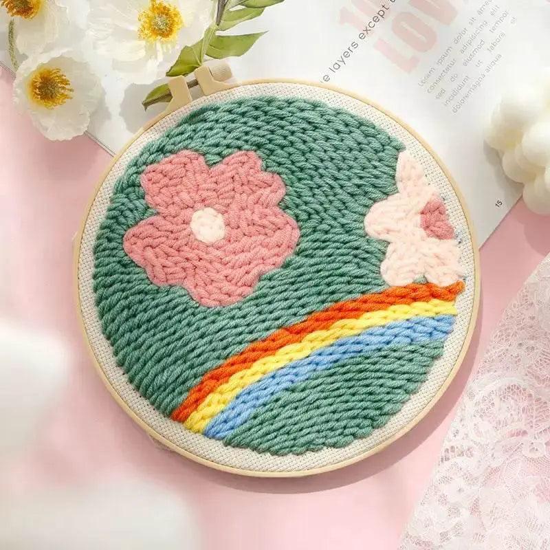  Beginner-Friendly Punch Needle Embroidery Kit with Landscape Patterns - Perfect for Adults and Kids, Ideal Gift for Home Decor -  ToylandEU™
