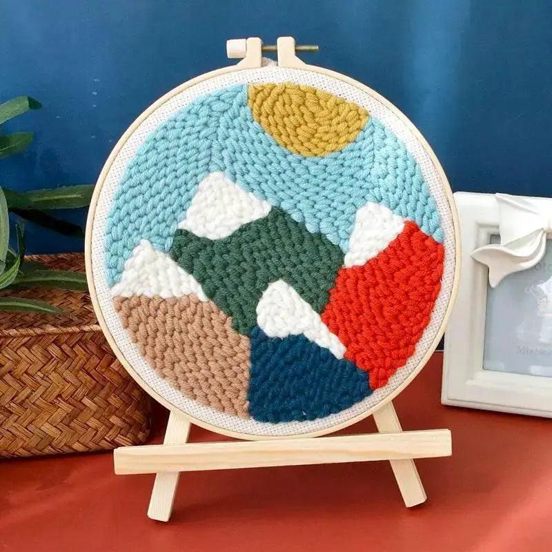  Beginner-Friendly Punch Needle Embroidery Kit with Landscape Patterns - Perfect for Adults and Kids, Ideal Gift for Home Decor -  ToylandEU™