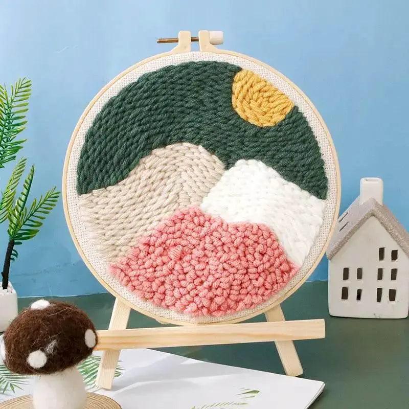  Beginner-Friendly Punch Needle Embroidery Kit with Landscape Patterns - Perfect for Adults and Kids, Ideal Gift for Home Decor -  ToylandEU™