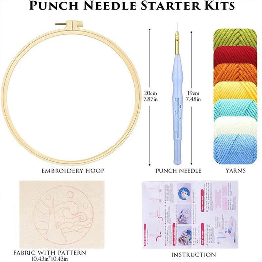 Beginner-Friendly Punch Needle Embroidery Kit with Landscape Patterns - Perfect for Adults and Kids, Ideal Gift for Home Decor - ToylandEU