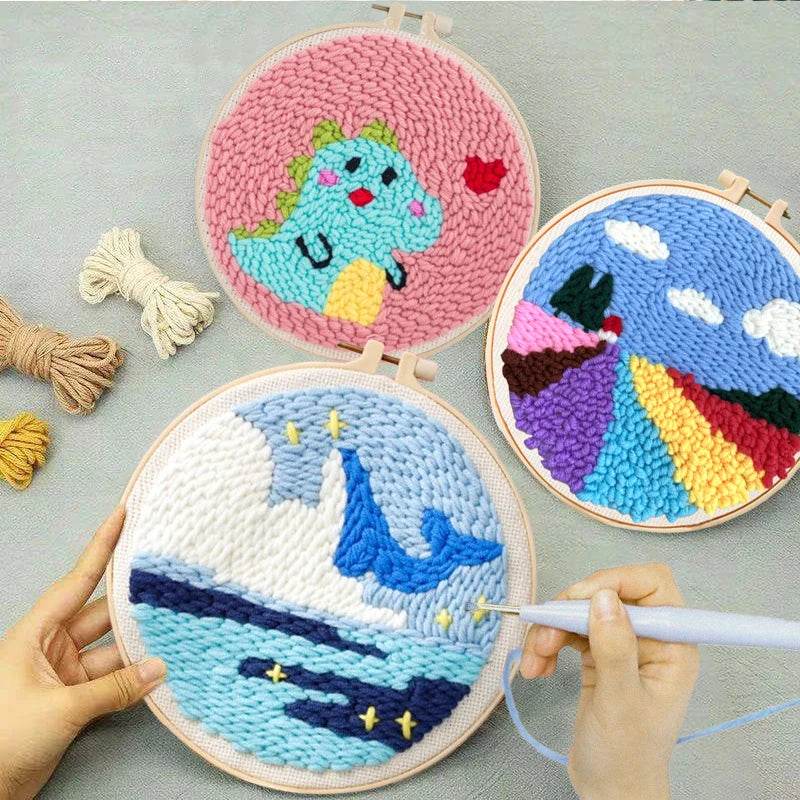 Beginner-Friendly Punch Needle Embroidery Kit with Landscape Patterns - Perfect for Adults and Kids, Ideal Gift for Home Decor - ToylandEU