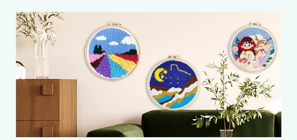 Beginner-Friendly Punch Needle Embroidery Kit with Landscape Patterns - Perfect for Adults and Kids, Ideal Gift for Home Decor - ToylandEU