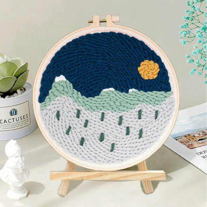 Beginner-Friendly Punch Needle Embroidery Kit with Landscape Patterns - Perfect for Adults and Kids, Ideal Gift for Home Decor - ToylandEU
