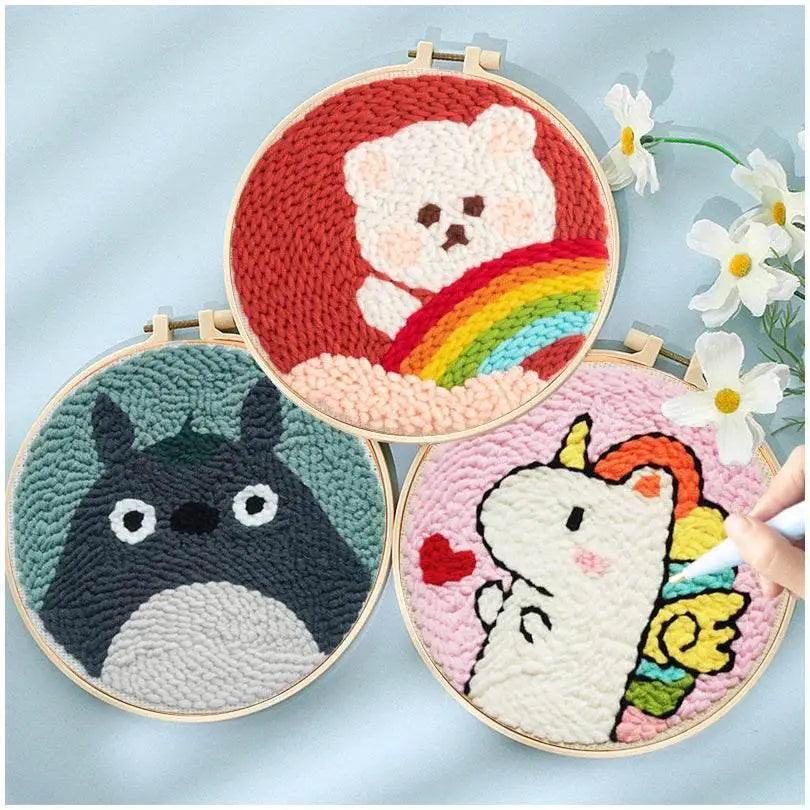  Beginner-Friendly Punch Needle Embroidery Kit with Yarn for DIY Home Decor and Custom Needlework -  ToylandEU™