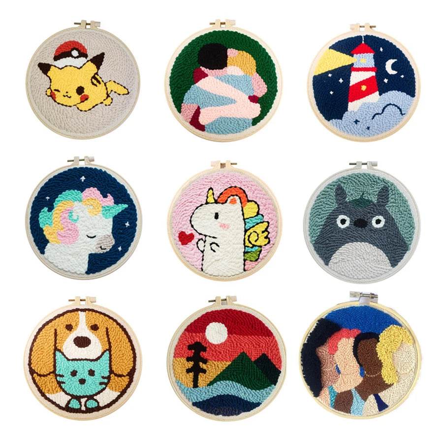 Beginner-Friendly Punch Needle Embroidery Kit with Yarn for DIY Home Decor and Custom Needlework - ToylandEU