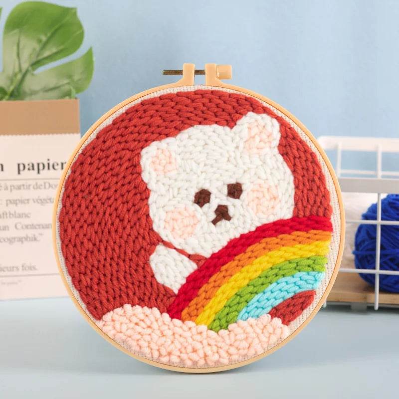 Beginner-Friendly Punch Needle Embroidery Kit with Yarn for DIY Home Decor and Custom Needlework - ToylandEU