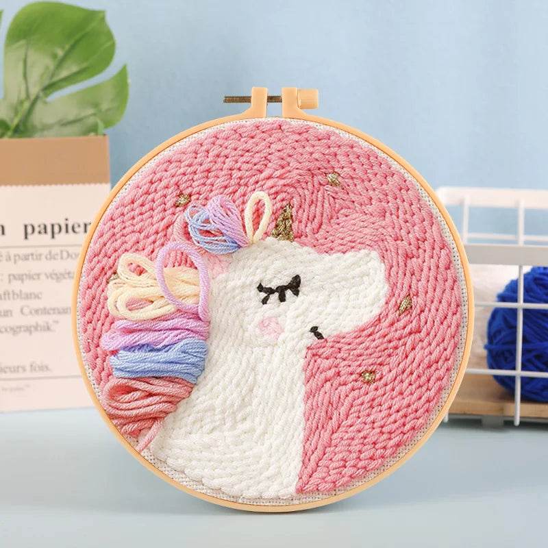 Beginner-Friendly Punch Needle Embroidery Kit with Yarn for DIY Home Decor and Custom Needlework - ToylandEU