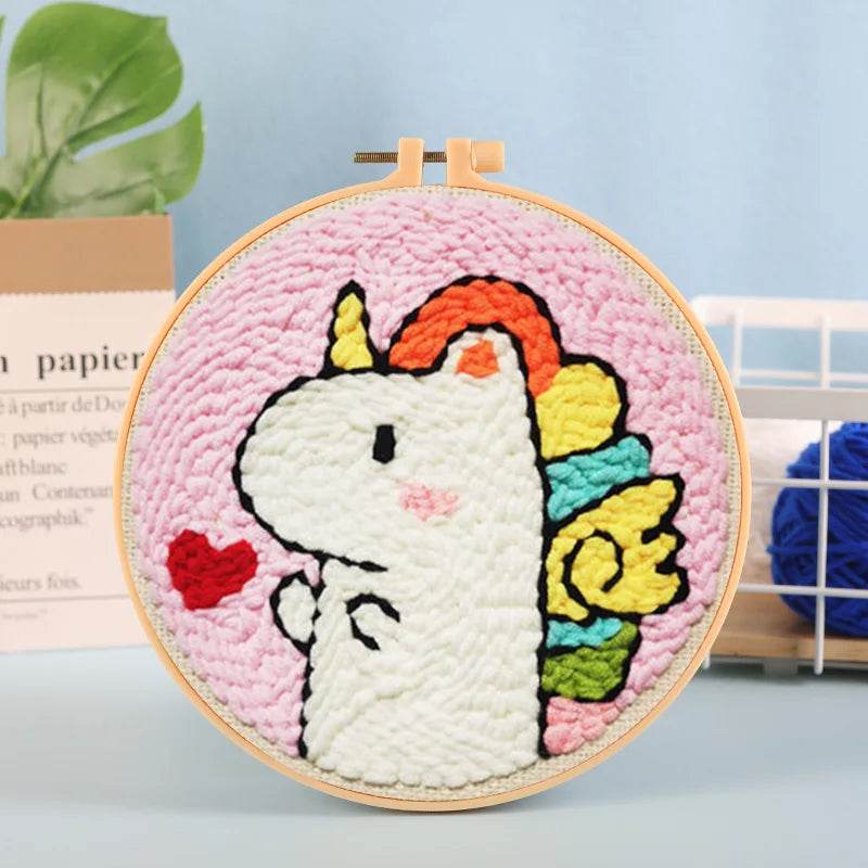Beginner-Friendly Punch Needle Embroidery Kit with Yarn for DIY Home Decor and Custom Needlework - ToylandEU