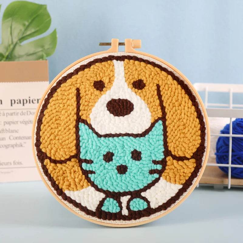 Beginner-Friendly Punch Needle Embroidery Kit with Yarn for DIY Home Decor and Custom Needlework - ToylandEU